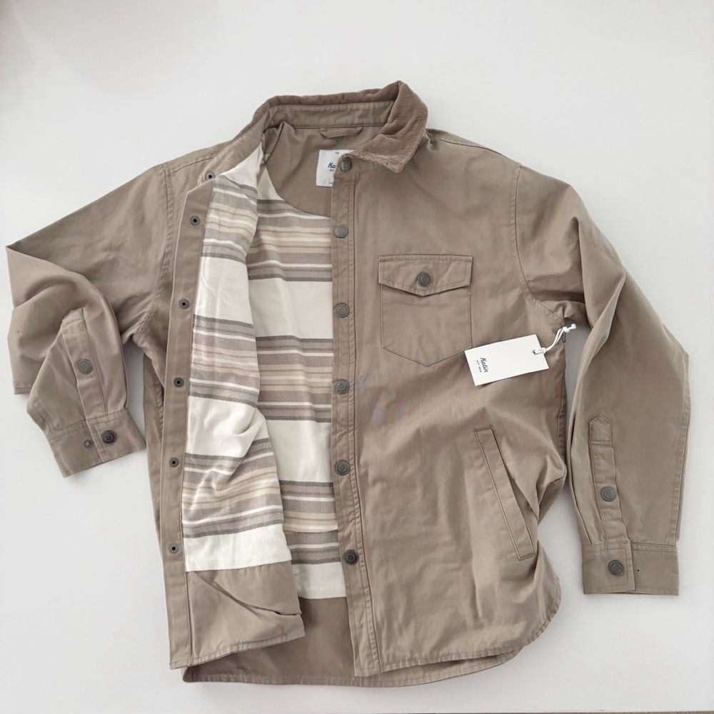 Katin Campbell Jacket Flannel Lined Men’s Size Medium Khaki Corduroy Collar New